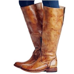 NWT BED STU Tess Distressed Leather Windsor Tan Tall Boots Size 8